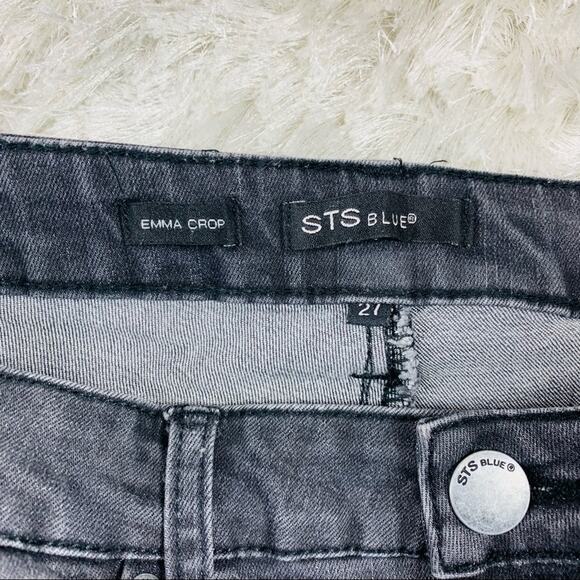 STS Blue Grey Emma Crop Jeans Distressed Sz 27 - Picture 3 of 7